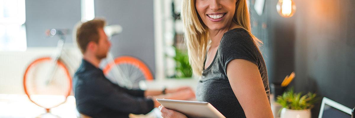 Confidence breeds success Beautiful businesswoman holding a digital tablet in a design studio.